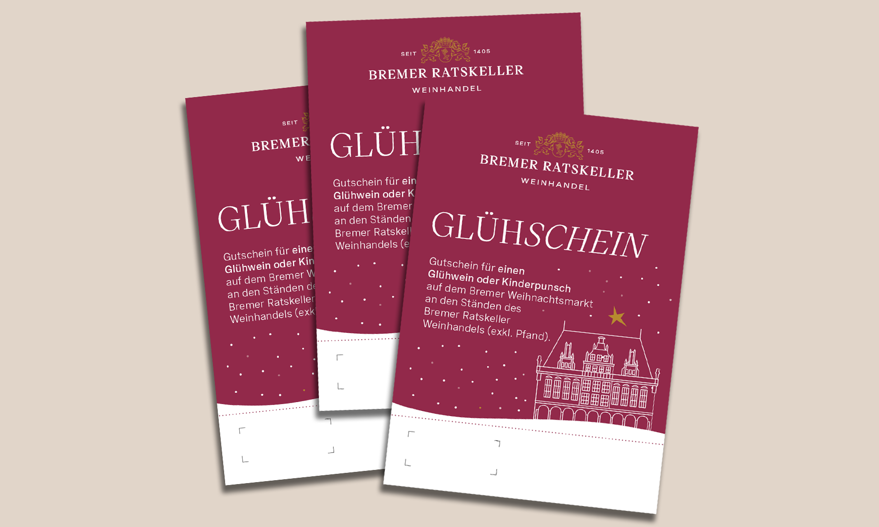 Drei Glühscheine