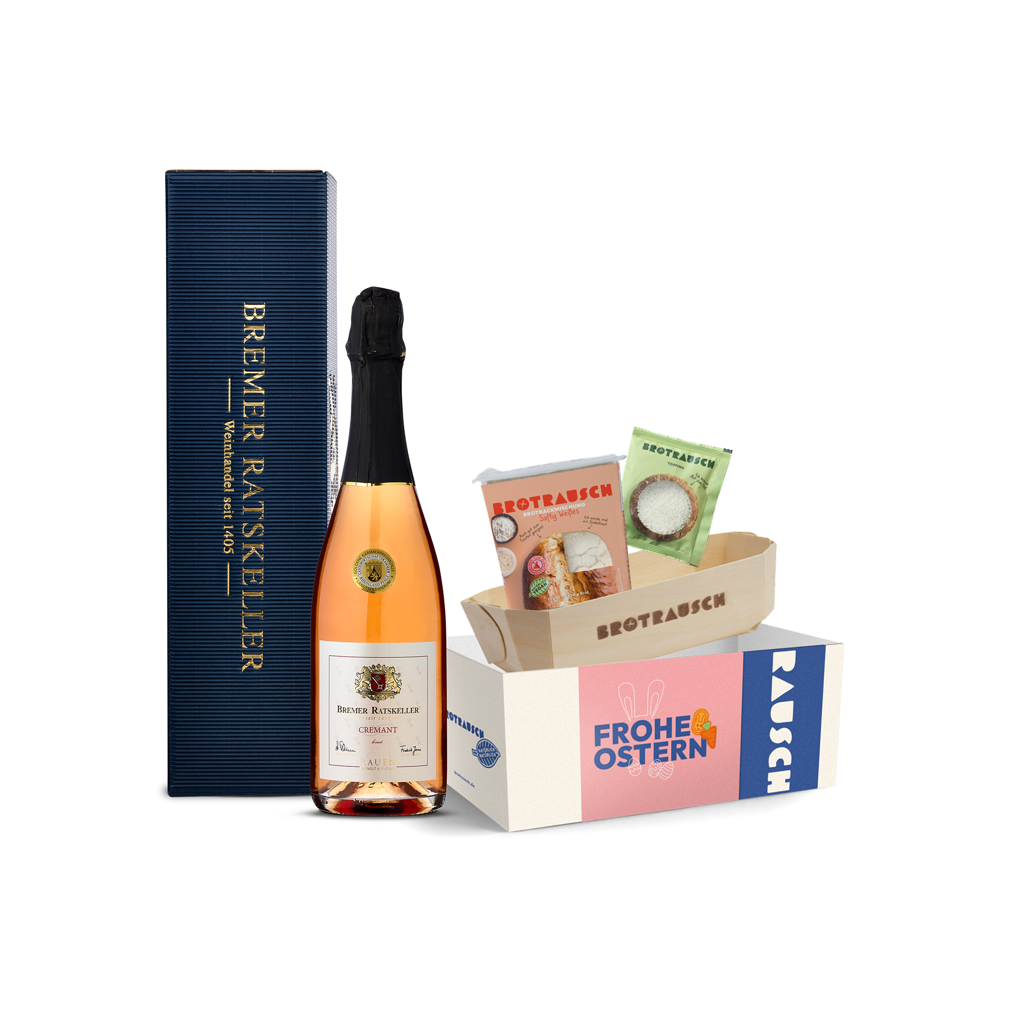 Präsent Osterbrunch Crémant & Hefezopf